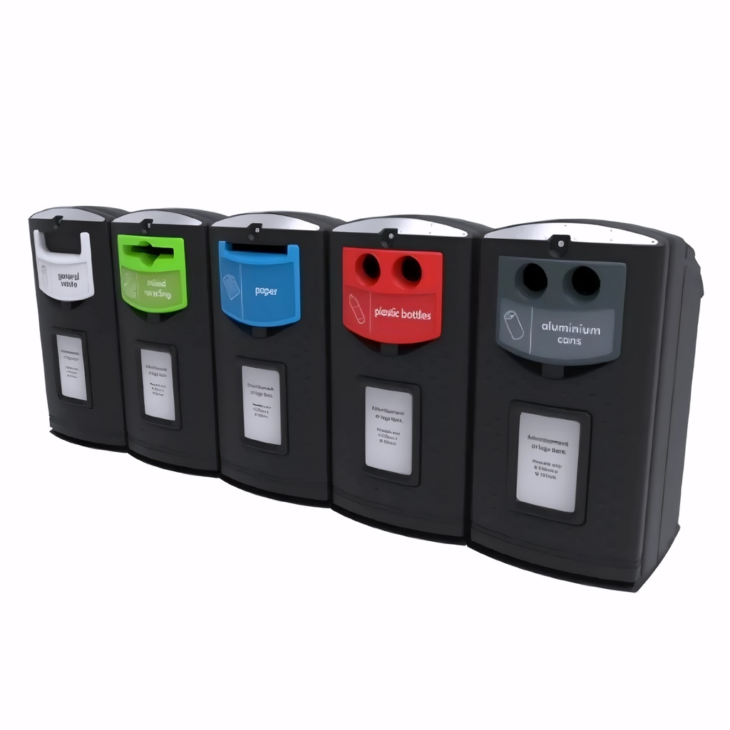 Papelera para reciclaje en Plástico negro con tipo de abertura y color a elegir 240 L Envirobank