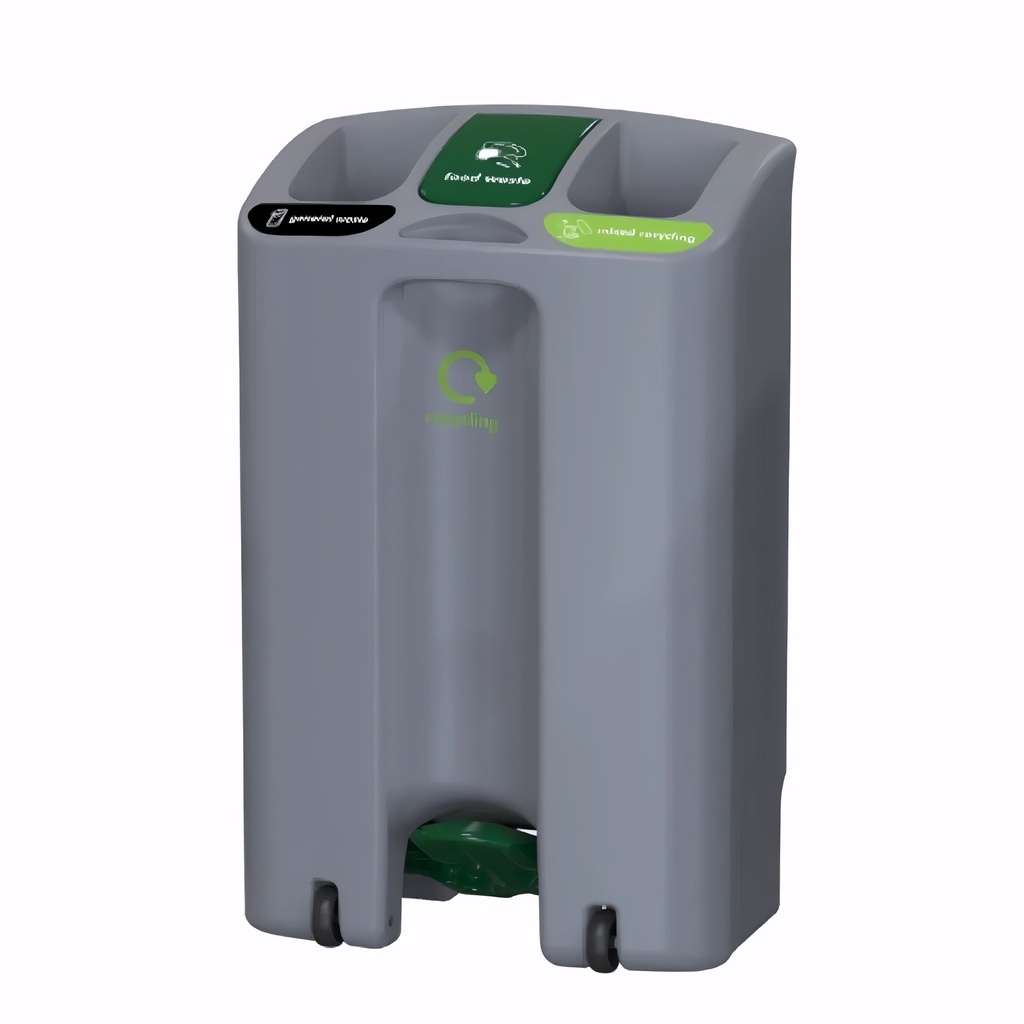 Papelera para reciclaje en Plástico gris con color de abertura a elegir 90 L EnviroStep Triple