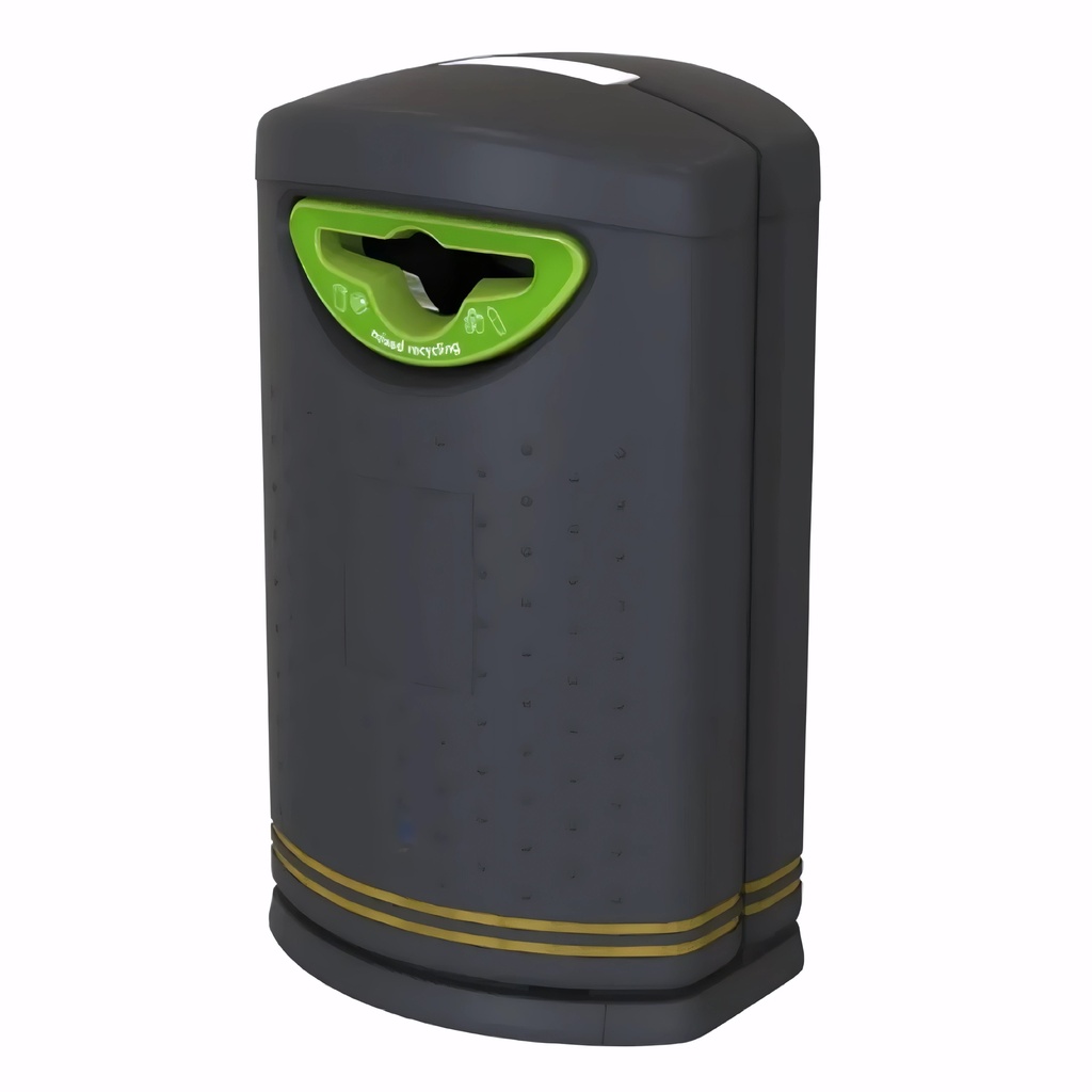 Papelera para reciclaje en Plástico negro con color de abertura a elegir 130 L Pioneer