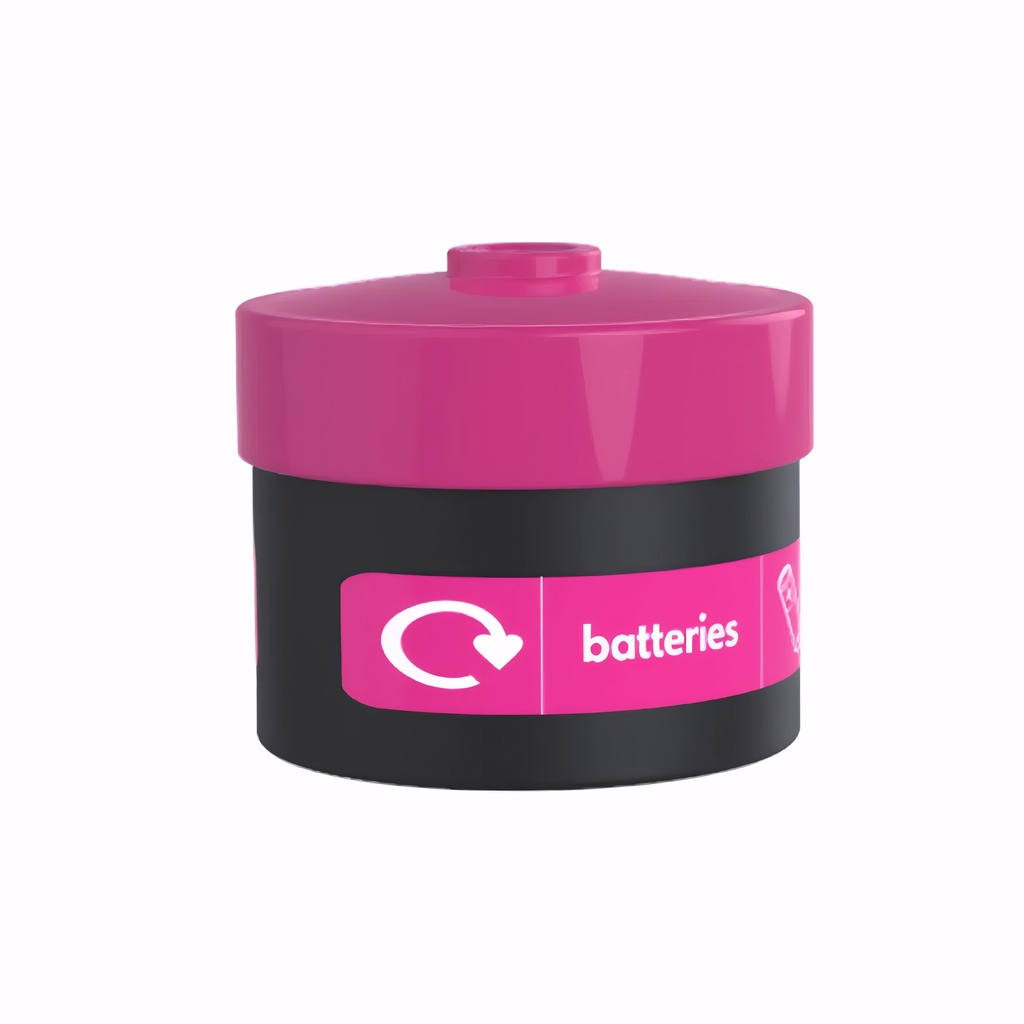 Papelera para pilas en Plástico negro con color de abertura a elegir 10 L BatteryPod