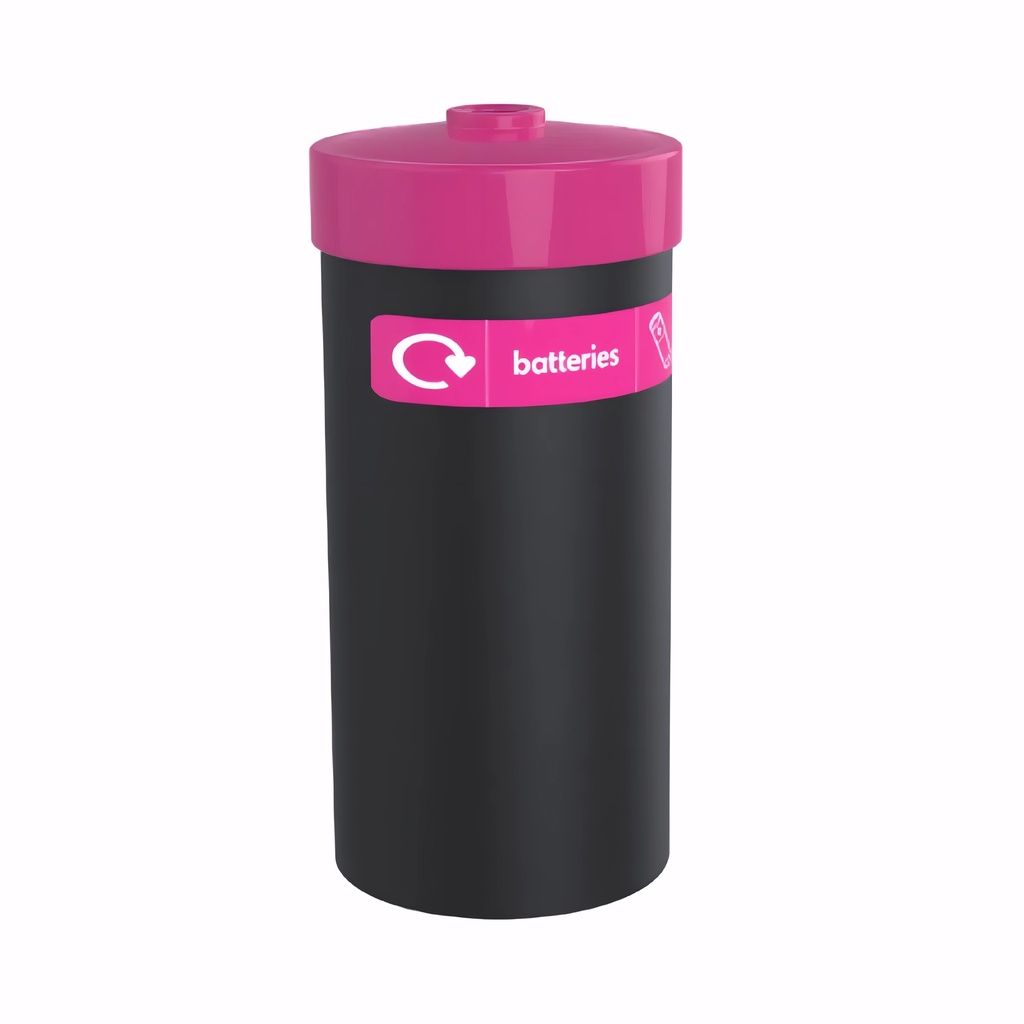 Papelera para pilas en Plástico negro con color de abertura a elegir 30 L BatteryPod