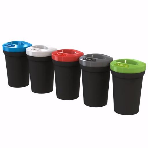 [4321330] Papelera para reciclaje en Plástico negro con color de abertura a elegir 95 L Arena