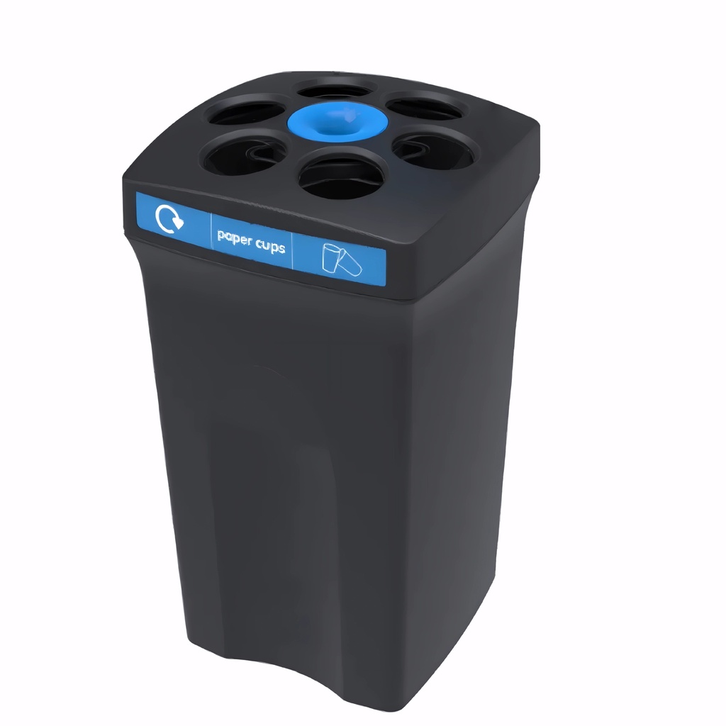 Papelera para reciclaje en Plástico negro 7,5 L líquido, 500 vasos EnvirocupXL
