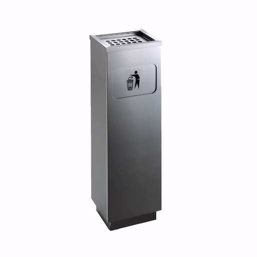 [4401020] Papelera cenicero en Acero inoxidable satinado 16 L rectangular