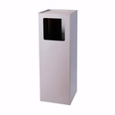 Papelera cenicero en Acero inoxidable satinado 40 L cuadrada con bandeja para arena