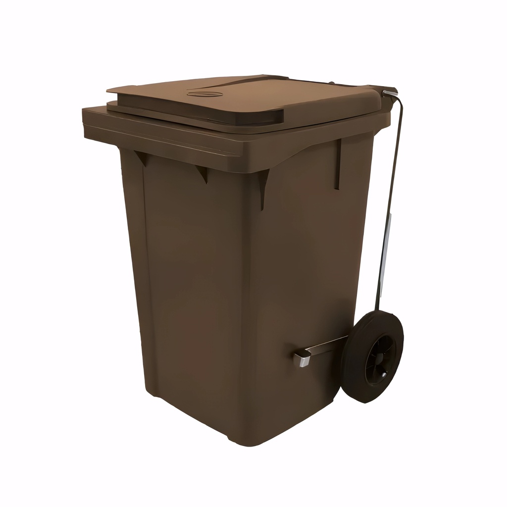 Contenedor de 60 L con pedal en Polietileno marrón