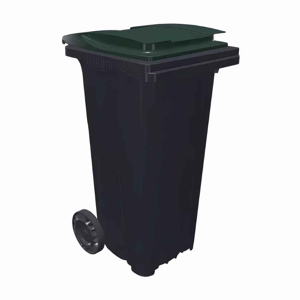[4604060] Contenedor de 120 L en Polietileno cuerpo gris antracita y tapa verde inglés