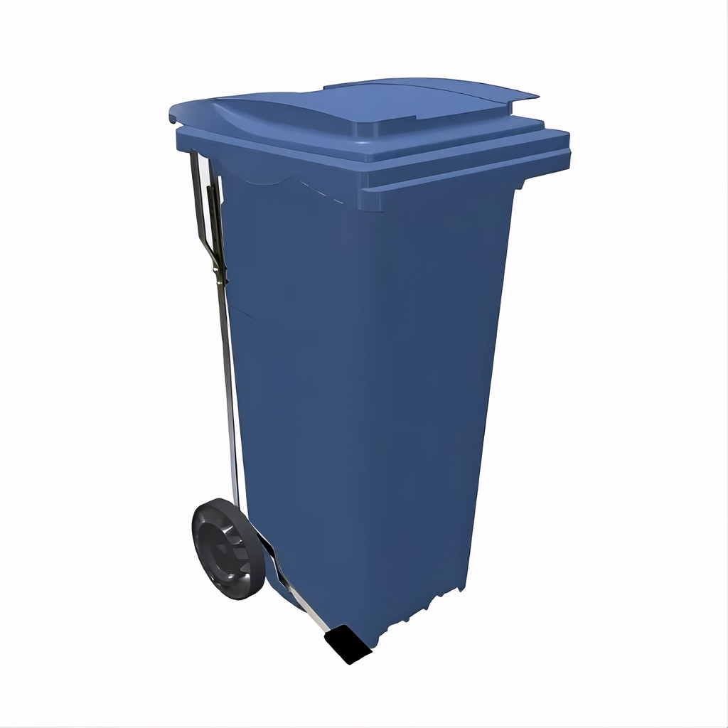 Contenedor de 120 L con pedal en Polietileno azul