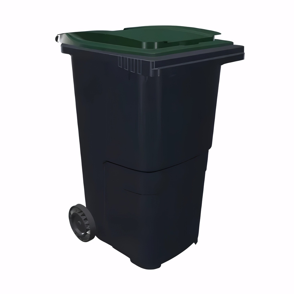 [4606060] Contenedor de 240 L en Polietileno cuerpo gris antracita y tapa verde inglés