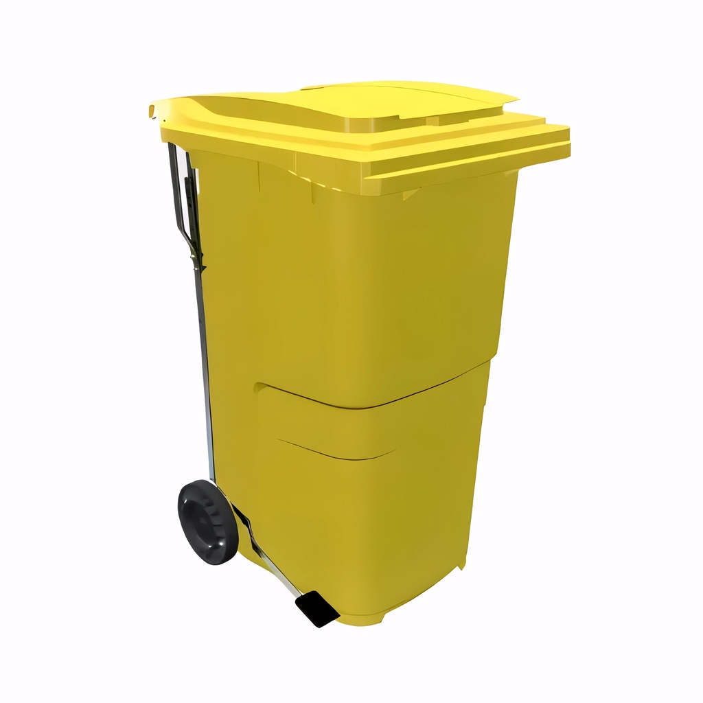 Contenedor de 240 L con pedal en Polietileno amarillo