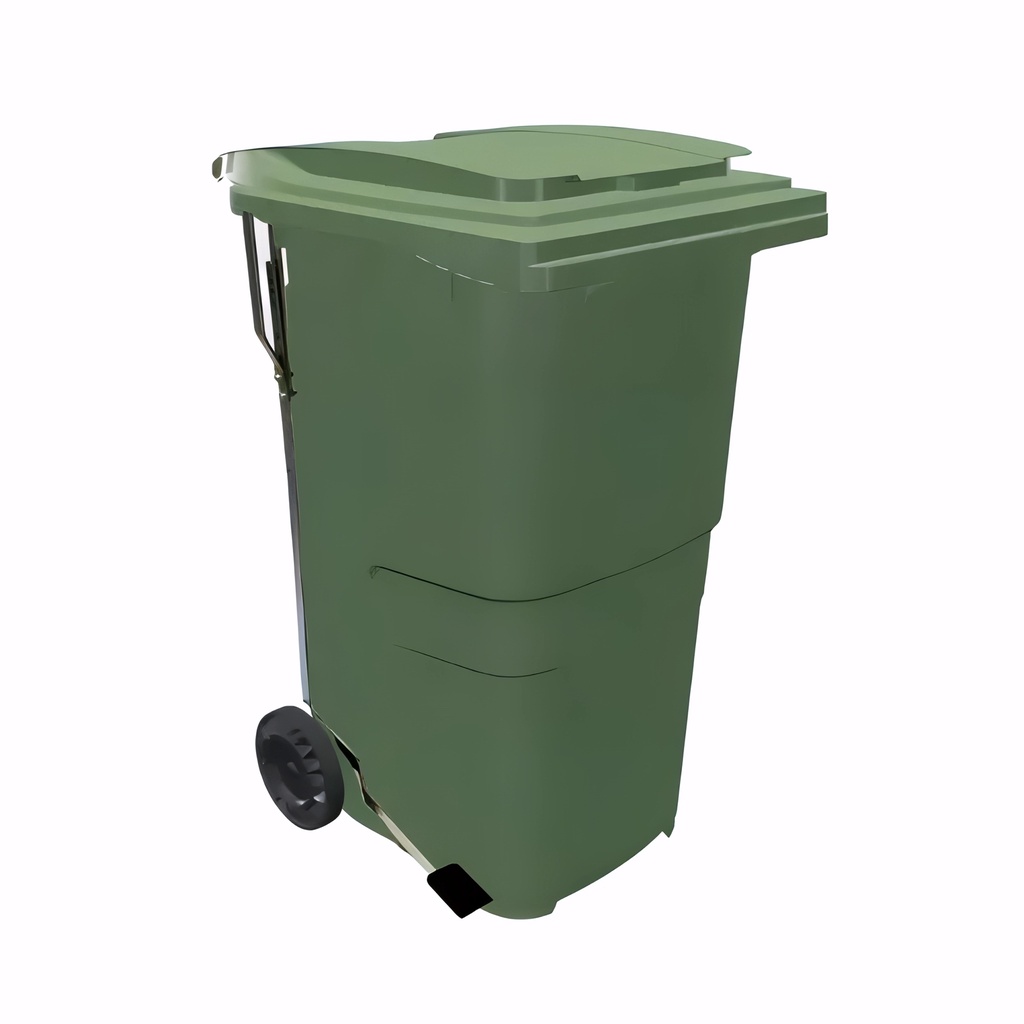 Contenedor de 240 L con pedal en Polietileno verde alicante