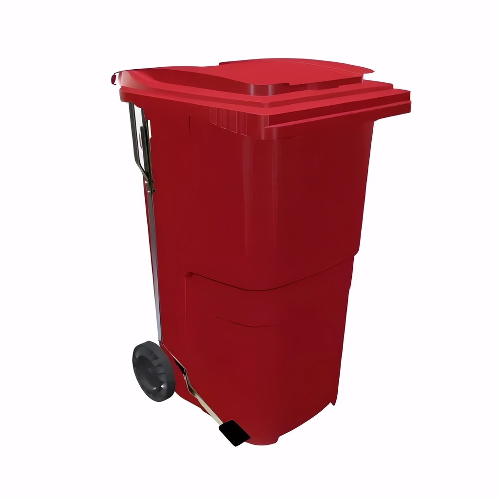 Contenedor de 240 L con pedal en Polietileno rojo