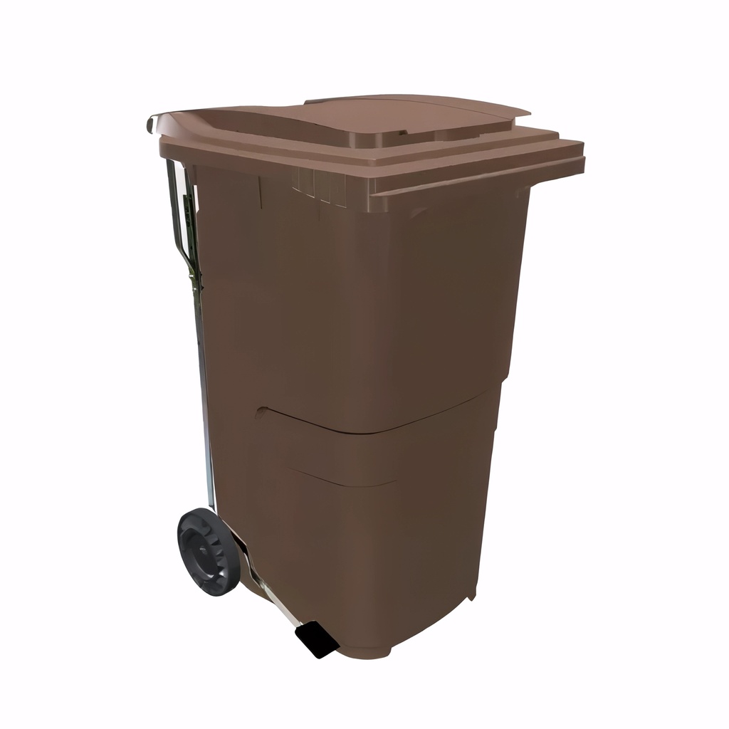 Contenedor de 240 L con pedal en Polietileno marrón