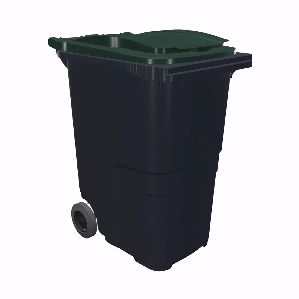 [4608060] Contenedor de 360 L en Polietileno cuerpo gris antracita y tapa verde inglés