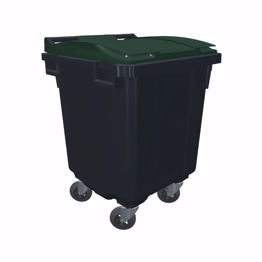 [4700050] Contenedor de 400 L en Polietileno cuerpo gris antracita y tapa verde inglés