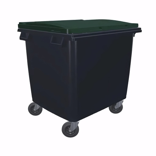 [4702050] Contenedor de 1000 L en Polietileno cuerpo gris antracita y tapa verde inglés