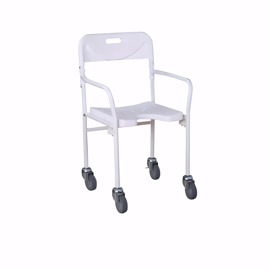 Silla plegable en Acero lacado blanco con ruedas