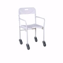Silla plegable en Acero lacado blanco con ruedas – foto 1
