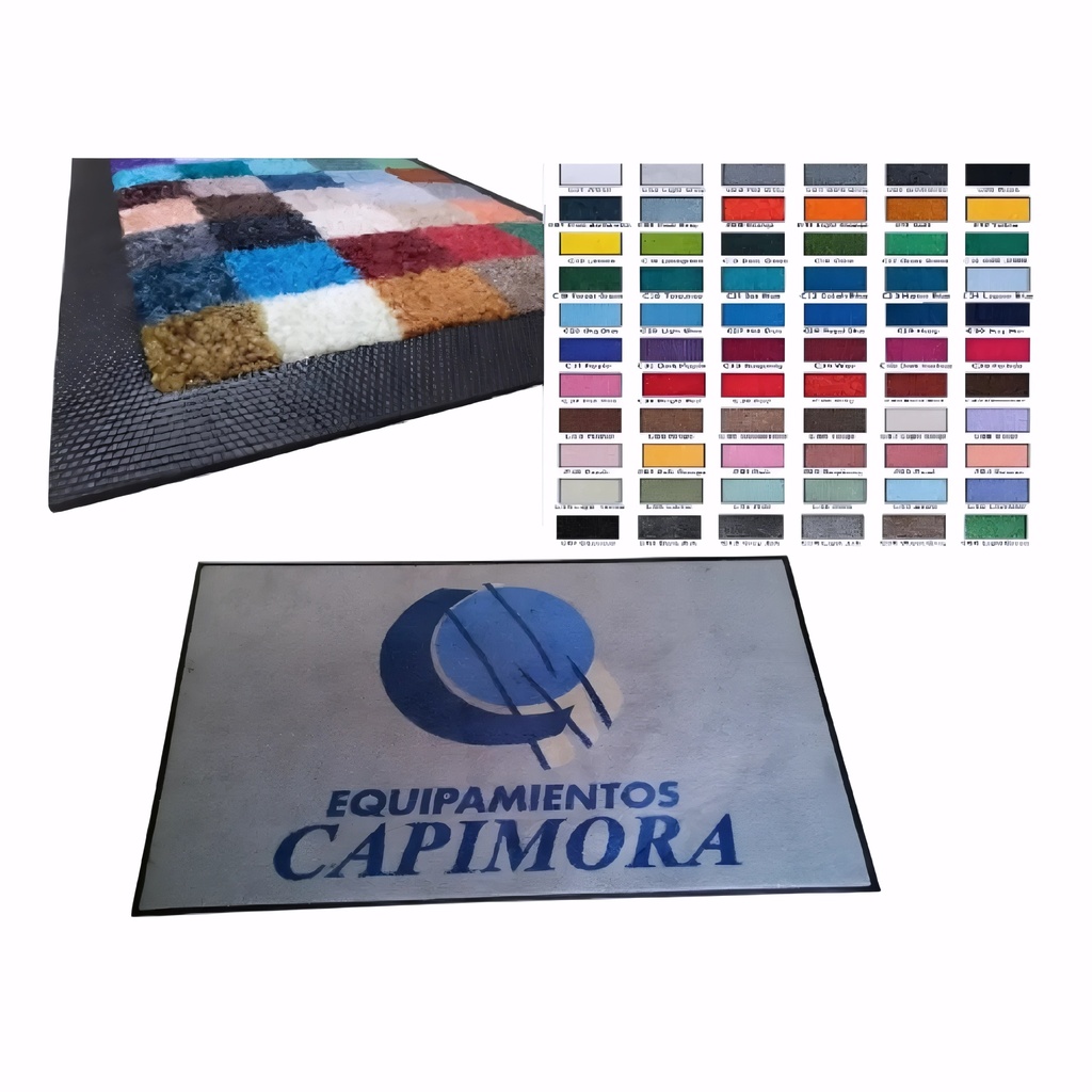 Alfombra personalizada en Textil y base caucho 115x85 cm con logo