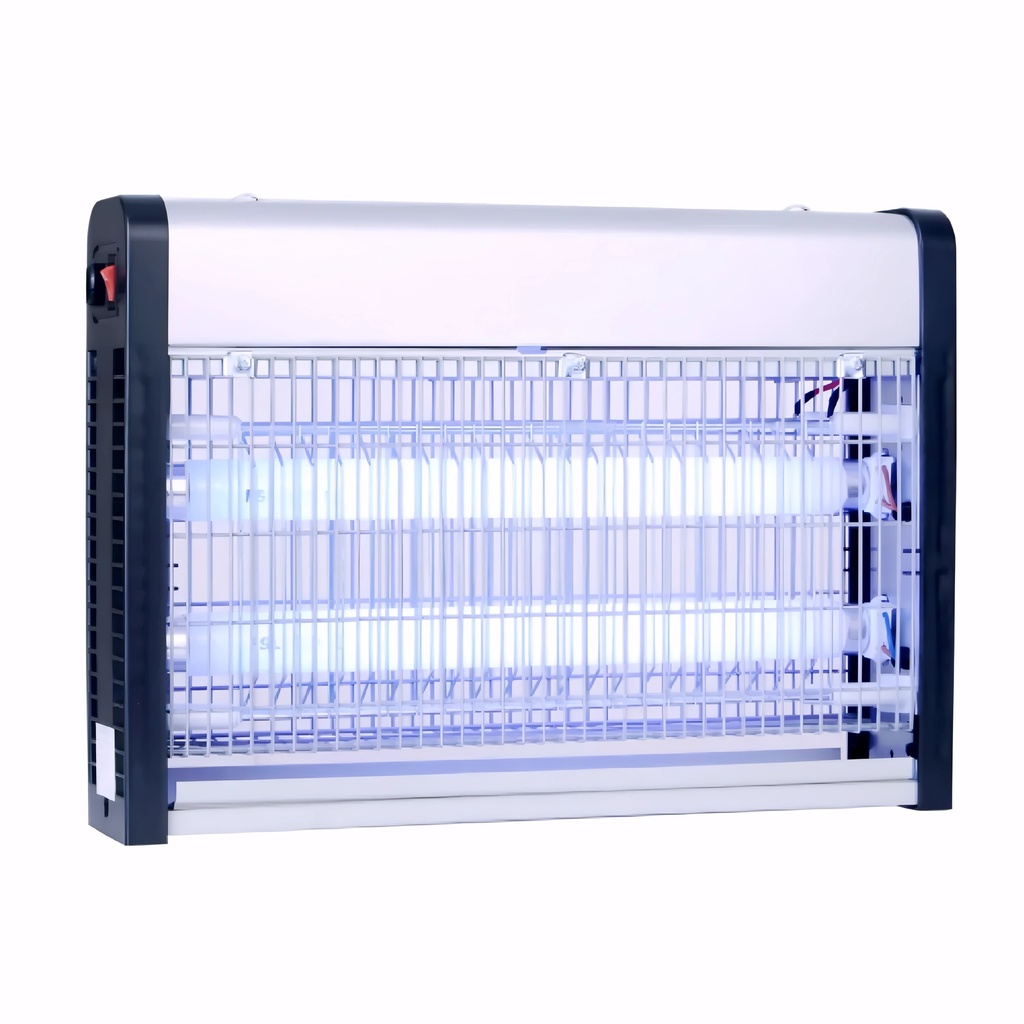 Mata insectos en Metálico acabado en gris y rejillas en acero 20 W